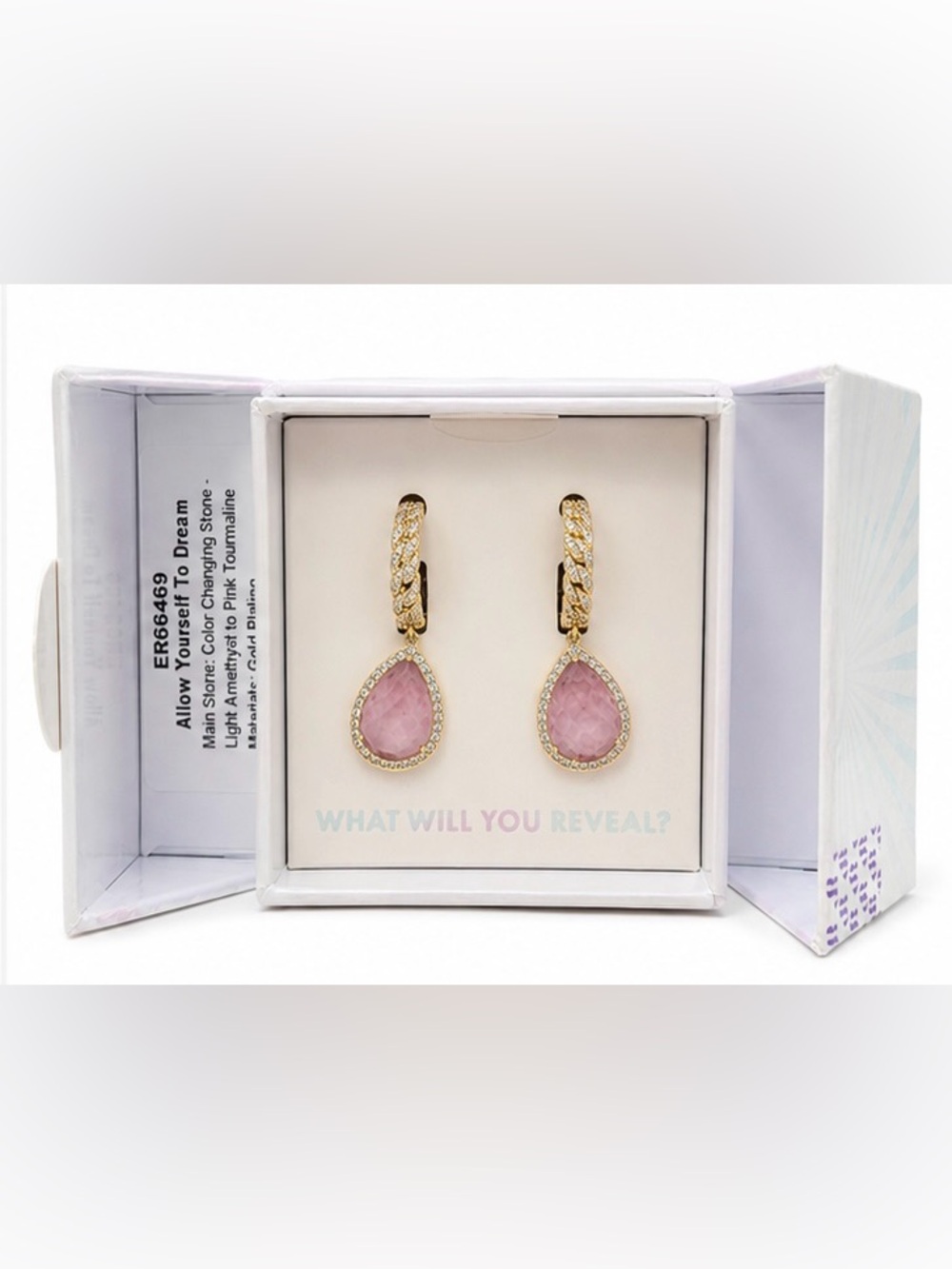 Bomb Party Allow Yourself to Dream Pink Drop Earrings NIB